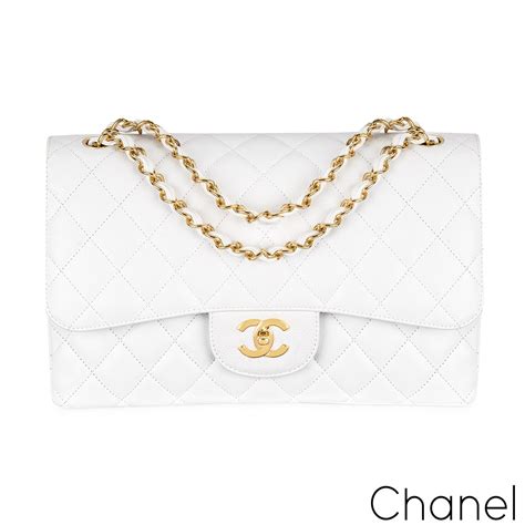 chanel classic flap medium white|chanel classic flap jumbo price.